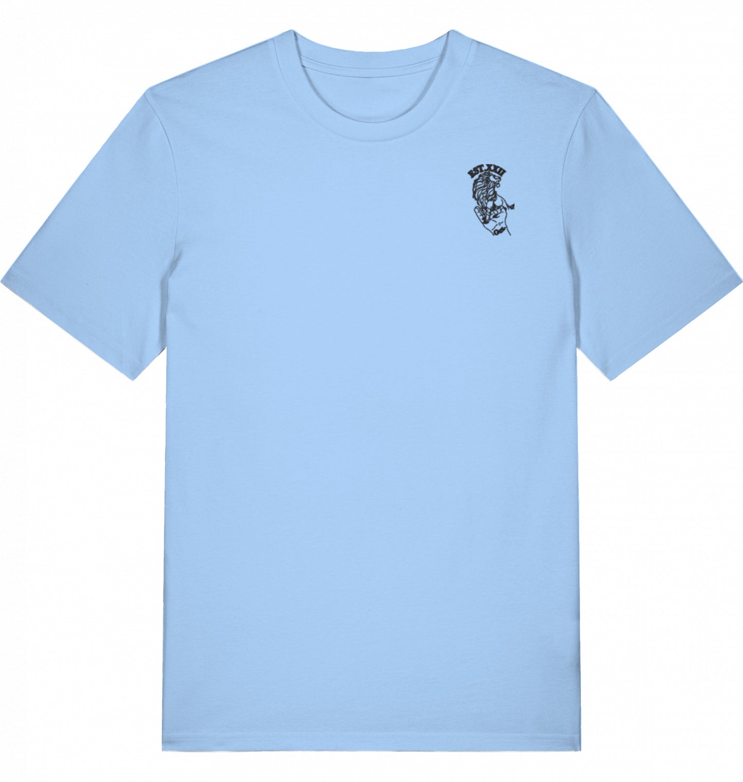 T-Shirt weiss mit EST.-Löwe aus 100% Baumwolle