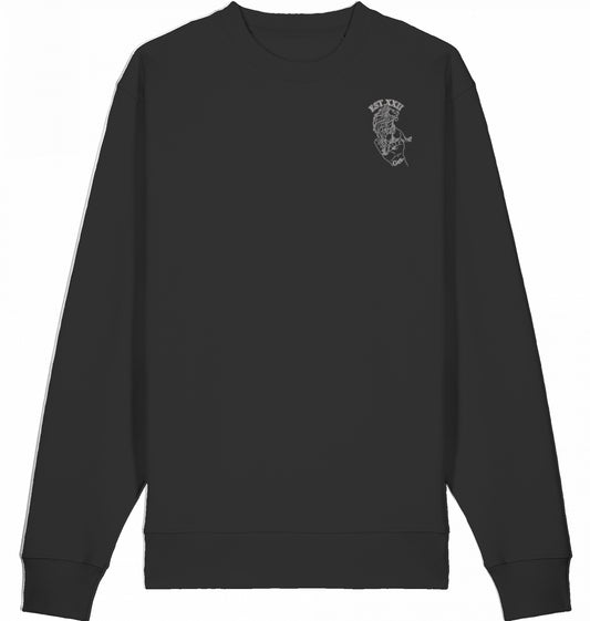 Sweatshirt schwarz mit EST.-Löwe aus 100% Baumwolle
