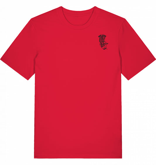 T-Shirt rot mit EST.-Löwe aus 100% Baumwolle