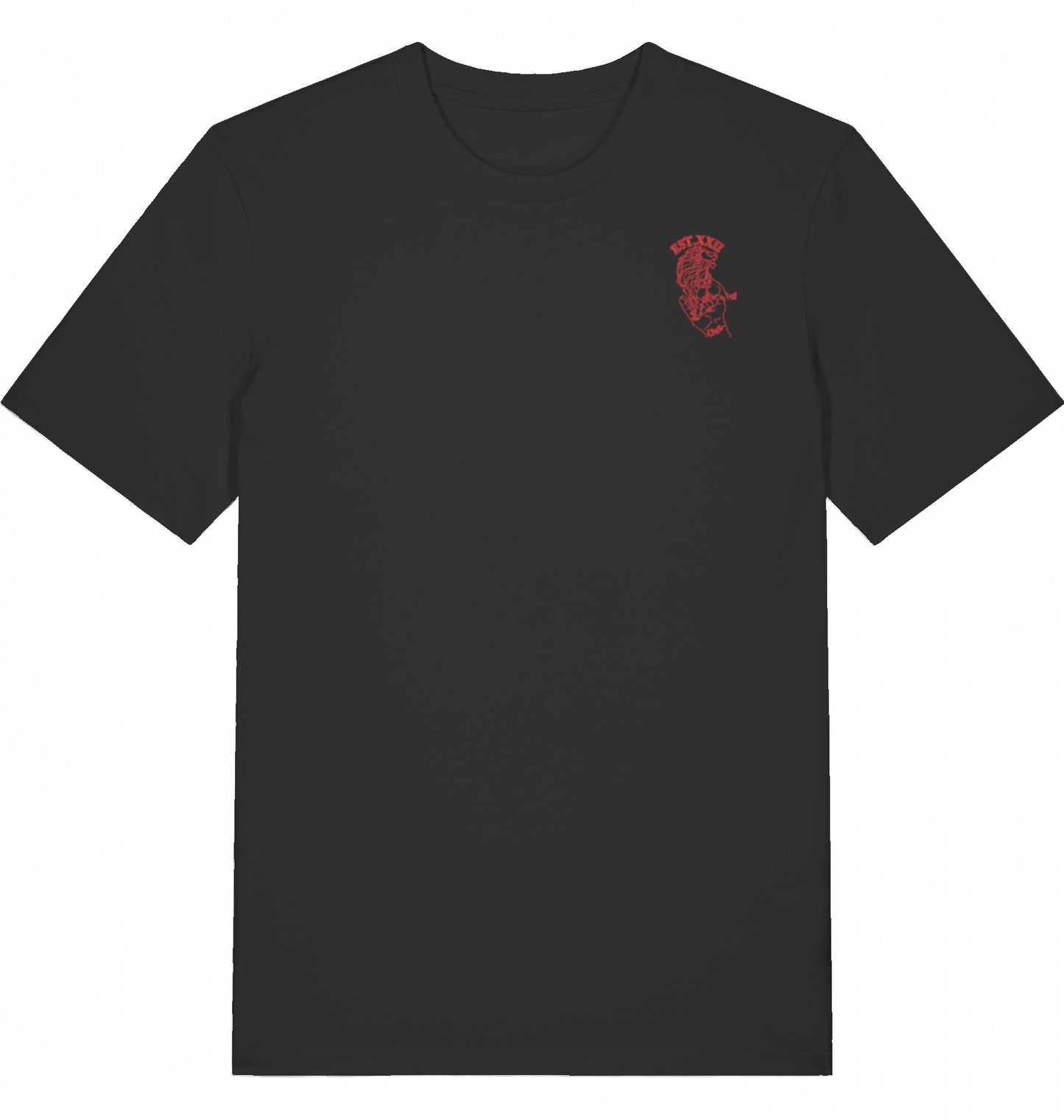 T-Shirt weiss mit EST.-Löwe aus 100% Baumwolle