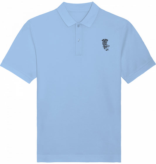 Poloshirt hellblau mit EST.-Löwe aus 100% Baumwolle