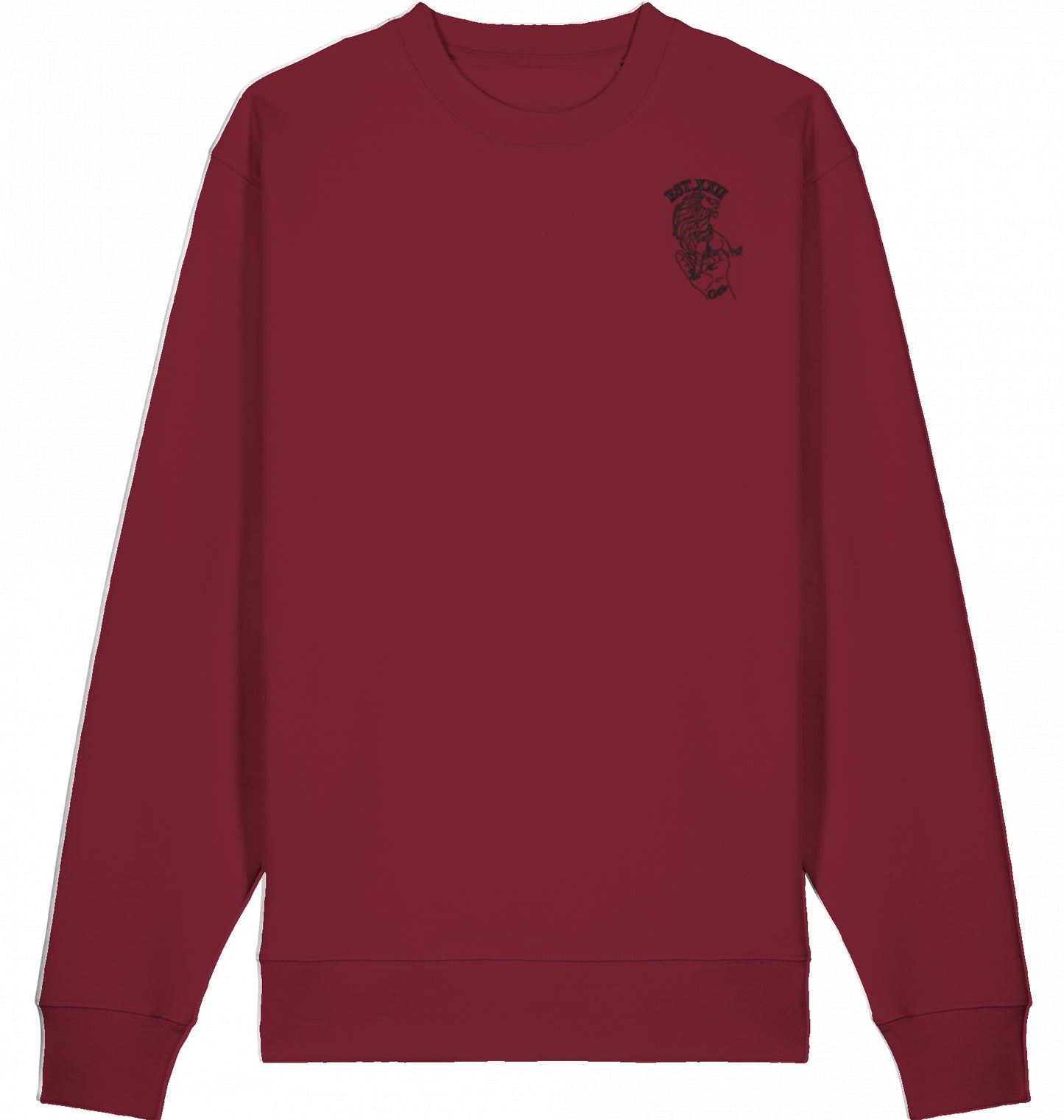 Sweatshirt weiss mit EST.-Löwe aus 100% Baumwolle
